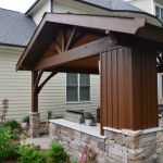 covered patio with landscaping