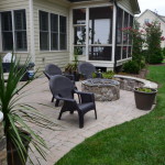 covered patio with landscaping