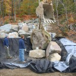 Waterfall and water garden job in progress