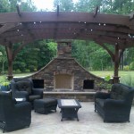 Cary pergola and fireplace