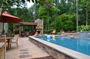Pavers by the pool and patio